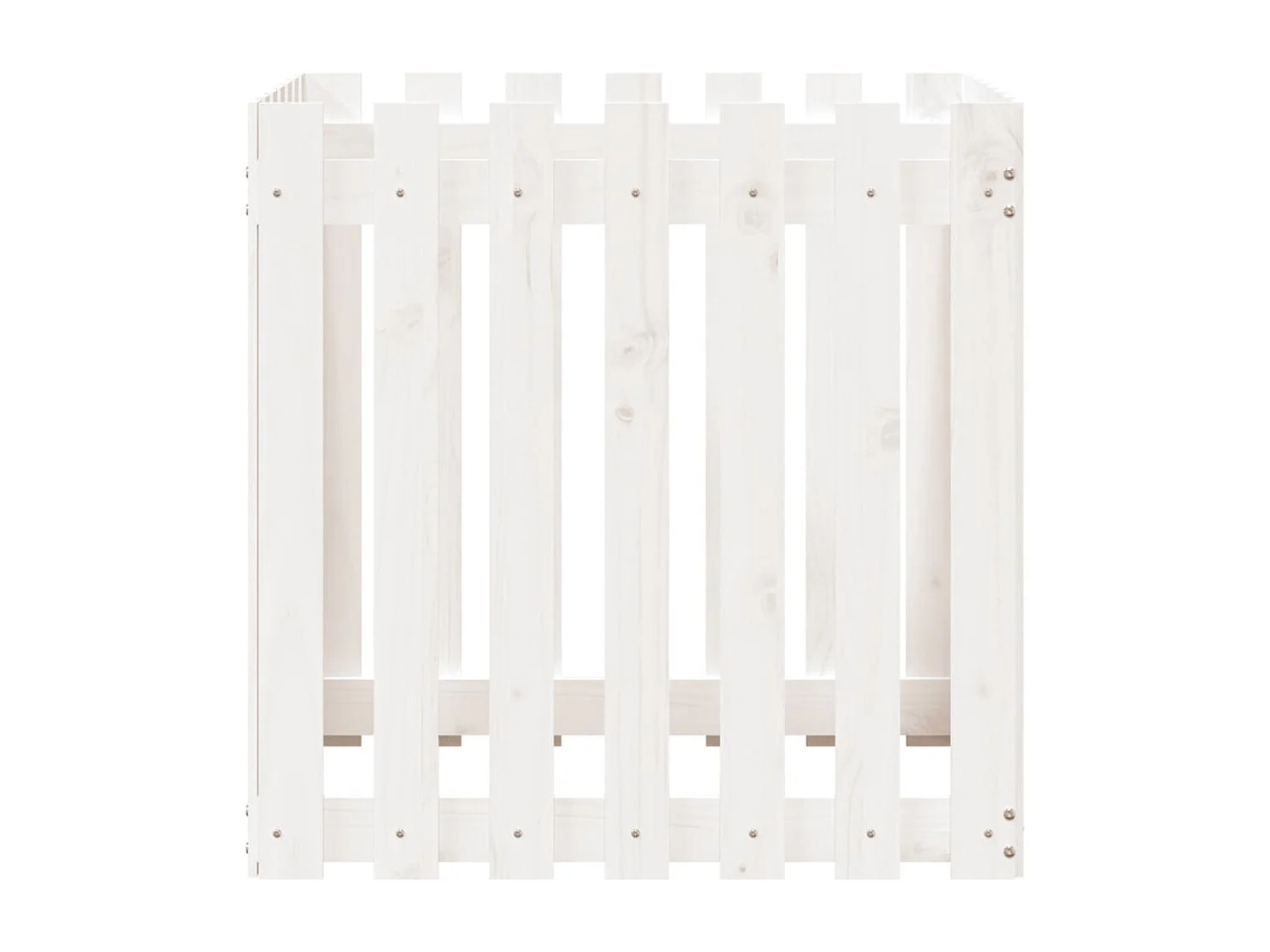 Jardinière avec design de clôture blanc 70x70x70 pin massif