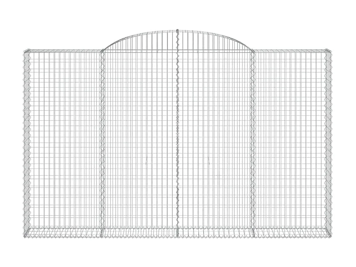 Paniers à gabions arqués 2 pcs 300x30x180-200 fer galvanisé