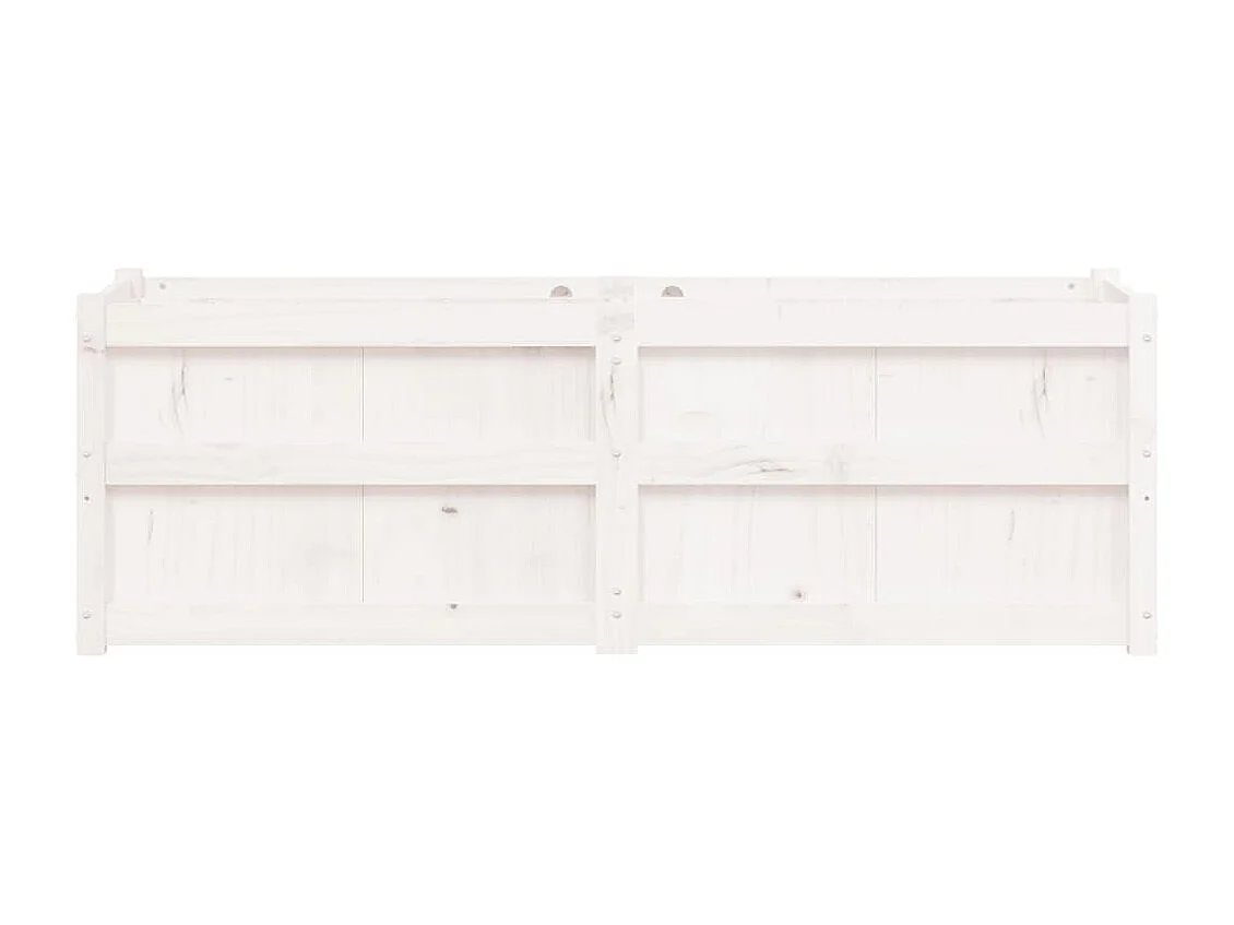 Jardinière blanc 150x50x50 bois massif de pin