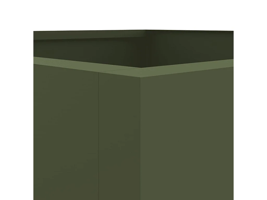 Jardinière vert olive 42x38x75 acier laminé à froid