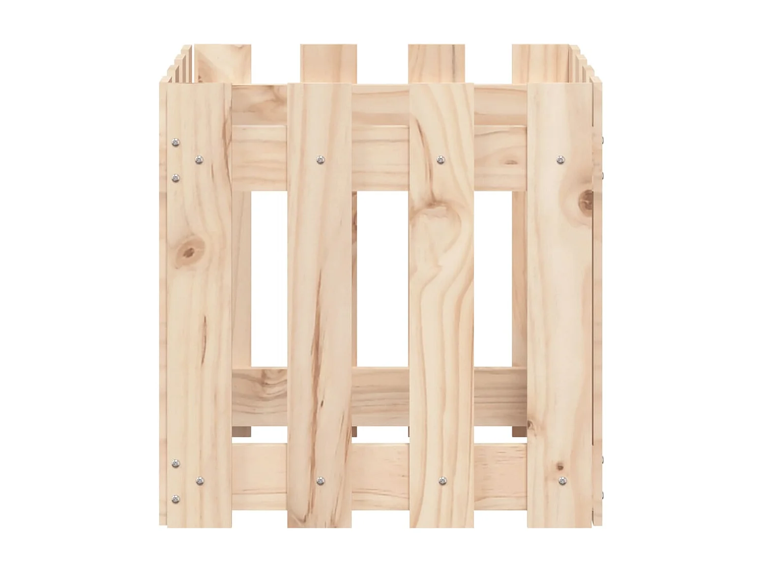 Jardinière avec design de clôture 40x40x40 pin massif