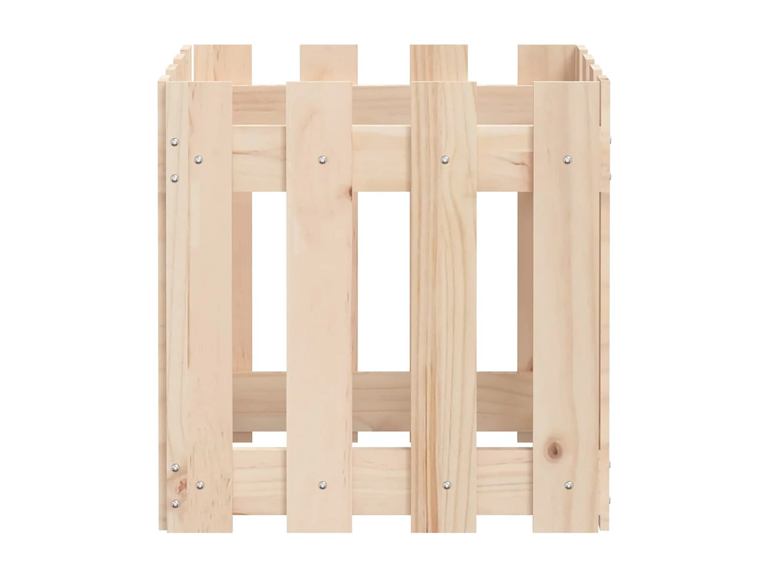 Jardinière avec design de clôture 40x40x40 pin massif