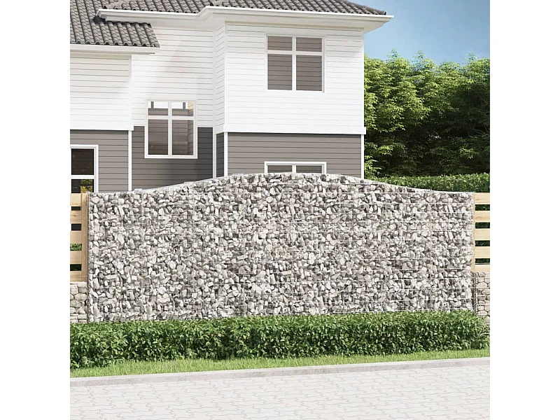 Paniers à gabions arqués 3 pcs 400x50x160-180 fer galvanisé