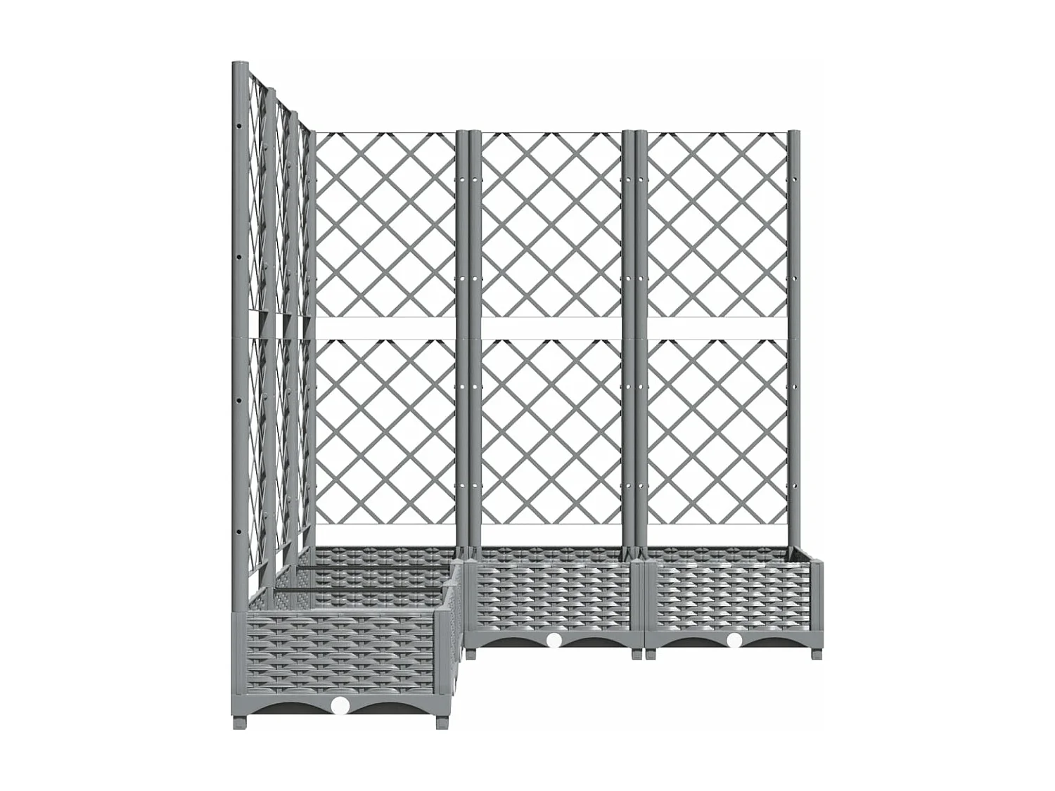 Jardinière avec treillis Gris clair 120x120x121,5 PP