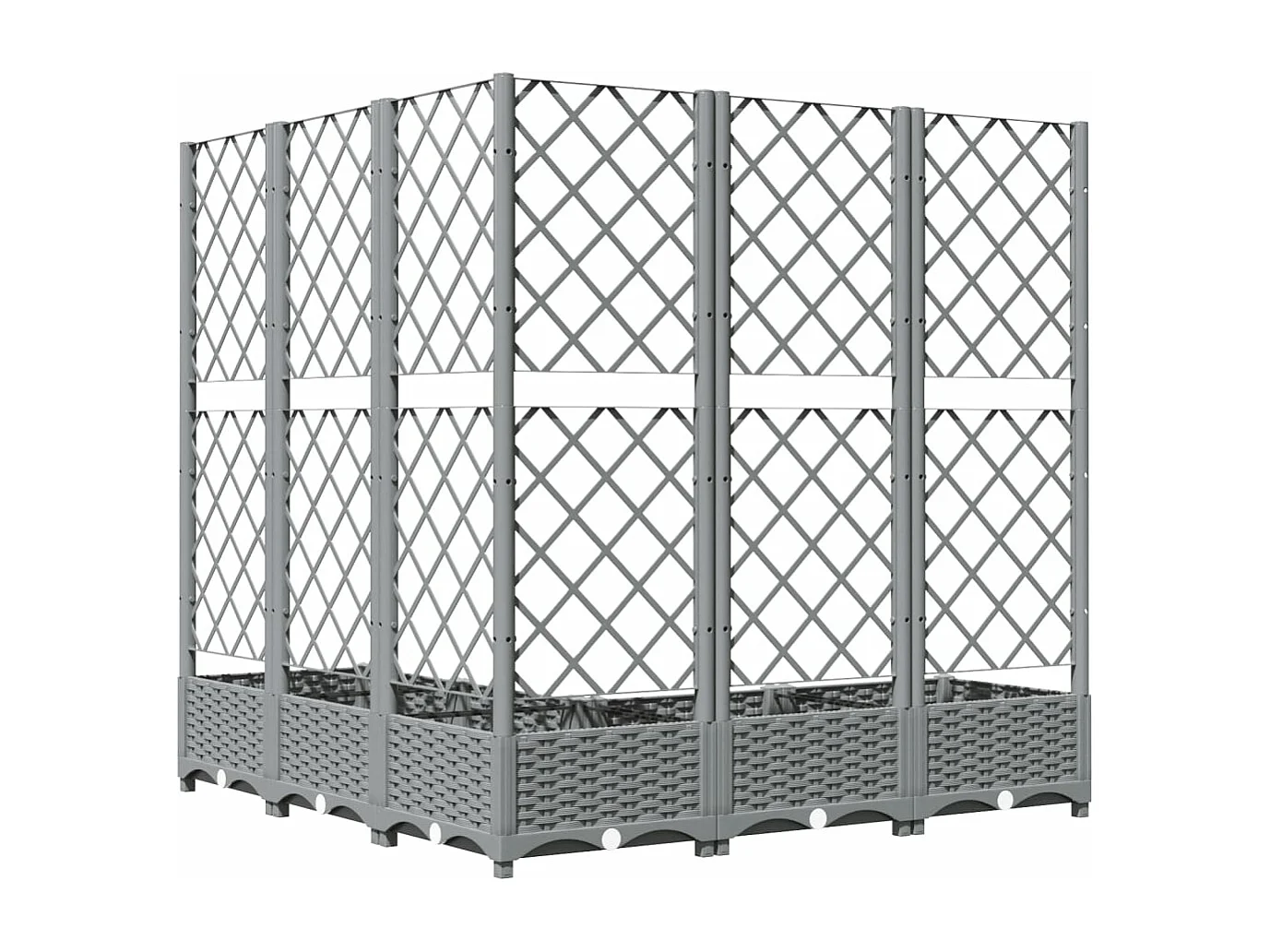 Jardinière avec treillis Gris clair 120x120x121,5 PP