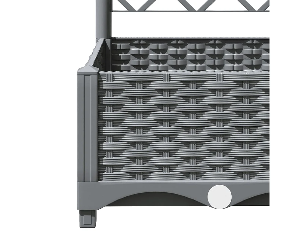 Jardinière avec treillis Gris clair 120x120x121,5 PP