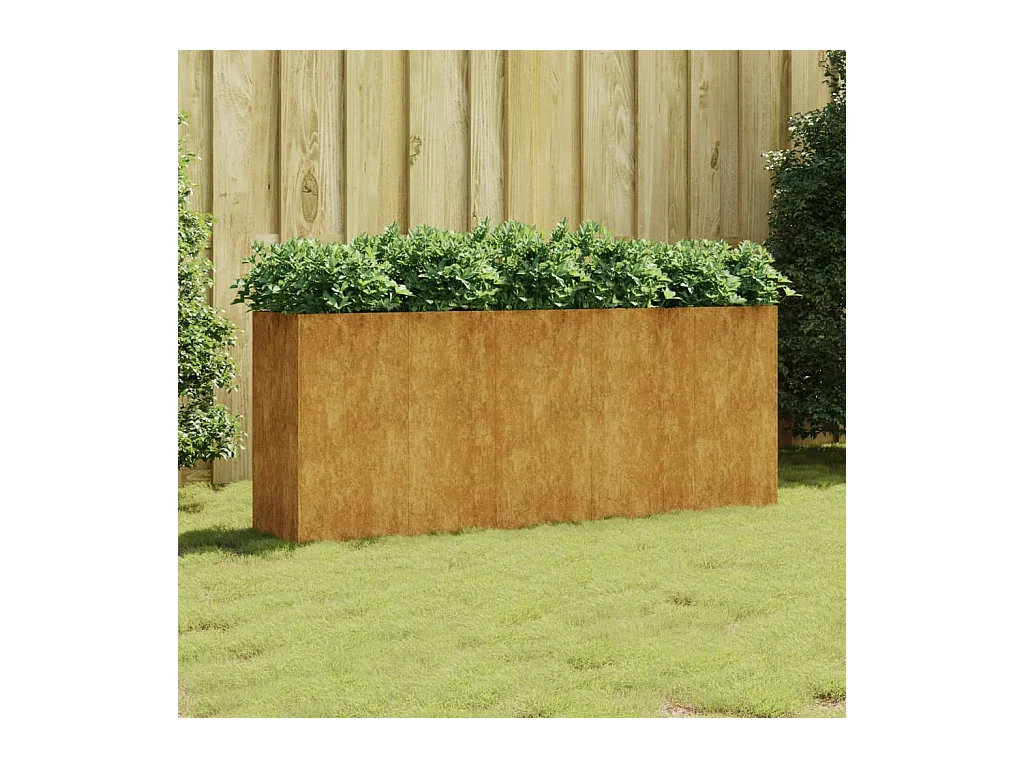 Lit surélevé de jardin 200x40x80 acier corten