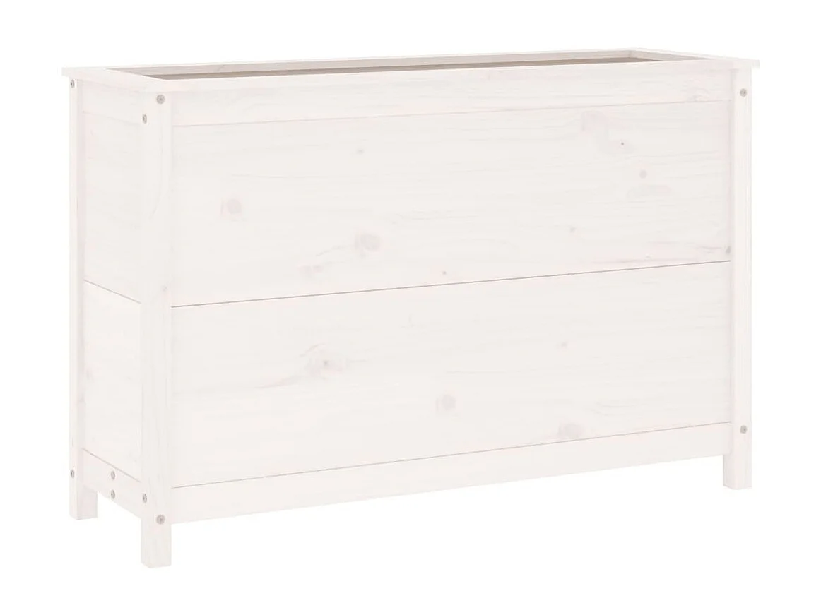 Lit surélevé de jardin blanc 119,5x40x78 bois de pin massif