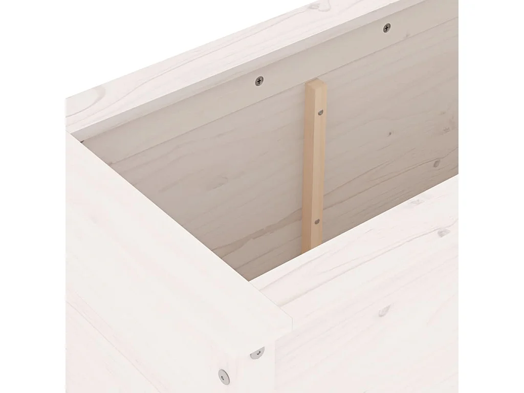 Lit surélevé de jardin blanc 119,5x40x78 bois de pin massif