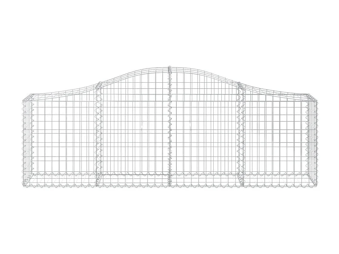 Panier de gabions arqué 200x30x60-80 Fer galvanisé