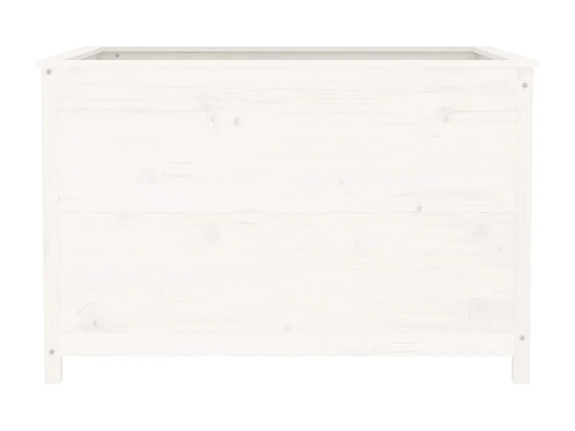 Lit surélevé de jardin blanc 119,5x82,5x78 bois de pin massif