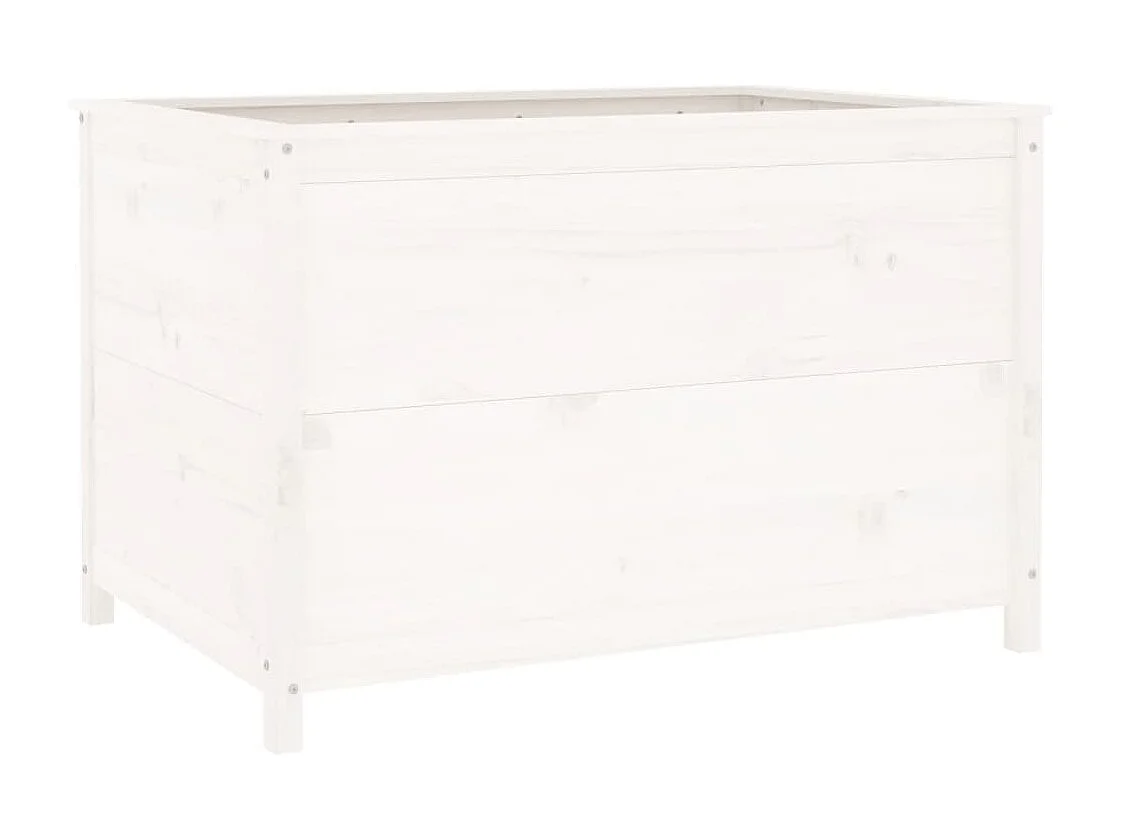 Lit surélevé de jardin blanc 119,5x82,5x78 bois de pin massif