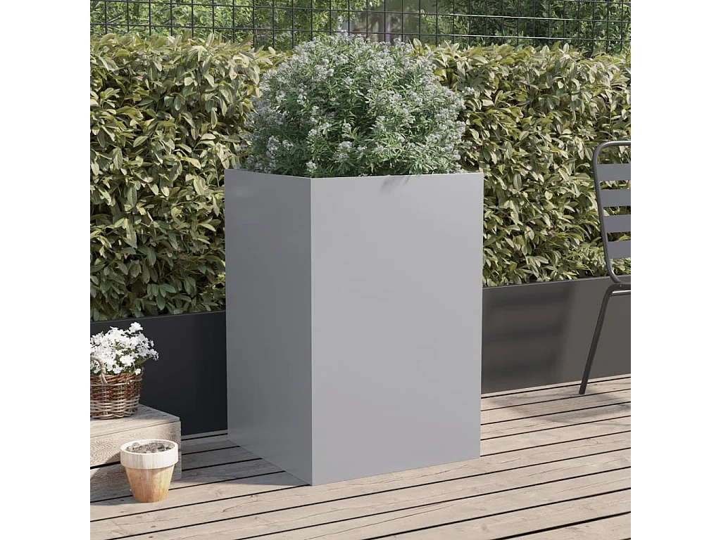 Jardinière argenté 52x48x75 acier galvanisé