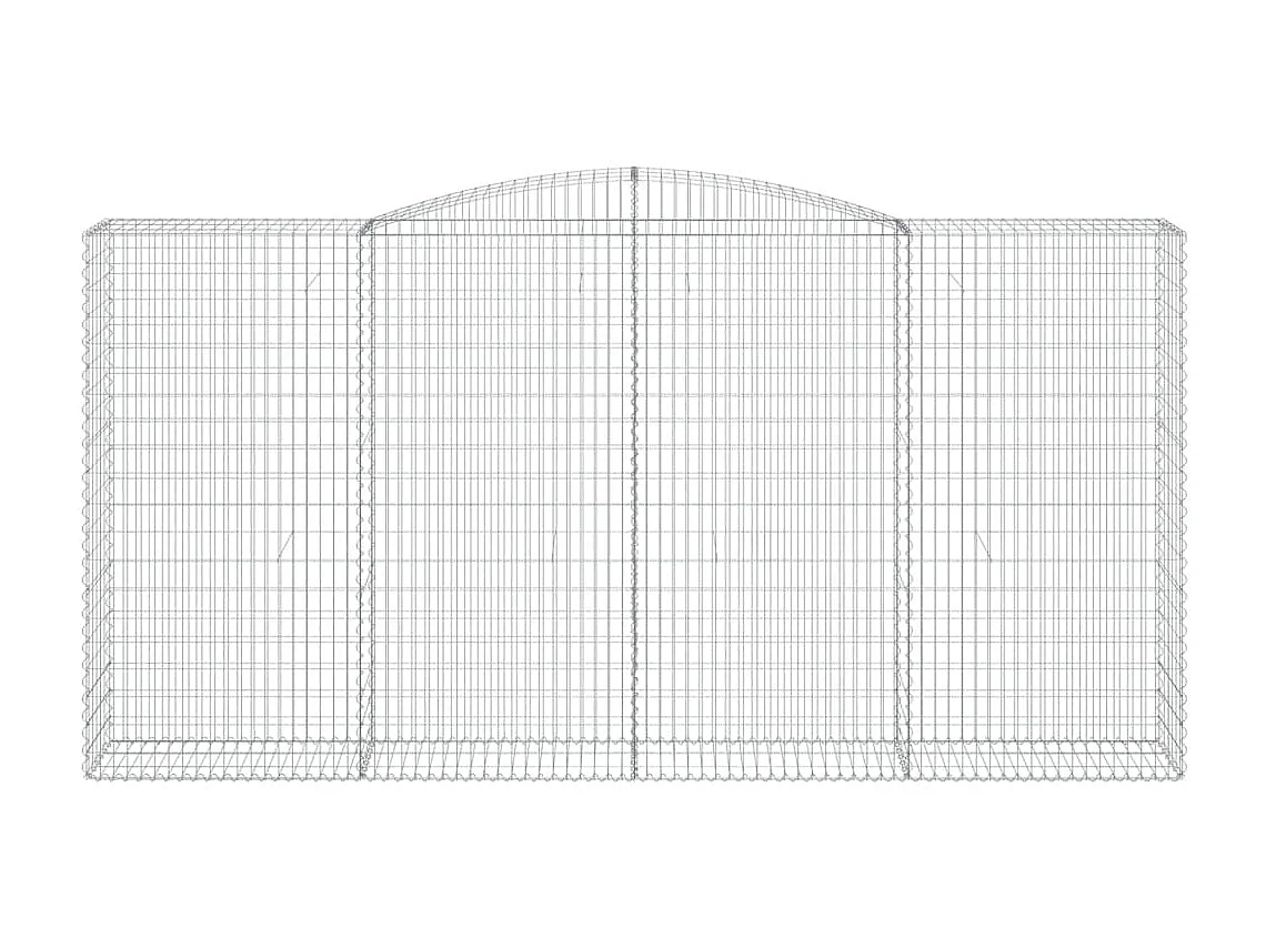 Paniers à gabions arqués 6 pcs 400x50x200-220 Fer galvanisé