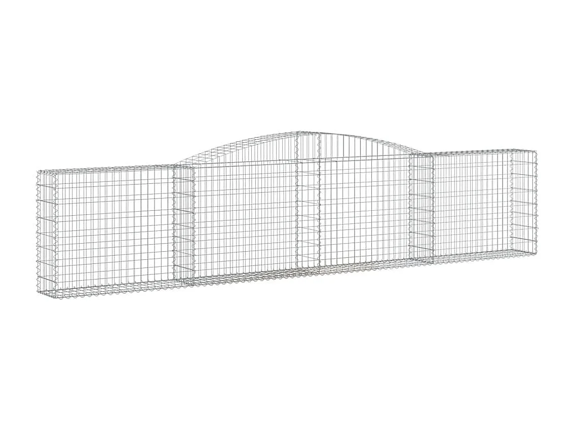 Paniers à gabions arqués 4 pcs 400x30x80-100 Fer galvanisé