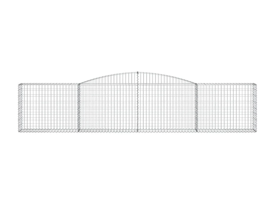 Paniers à gabions arqués 4 pcs 400x30x80-100 Fer galvanisé