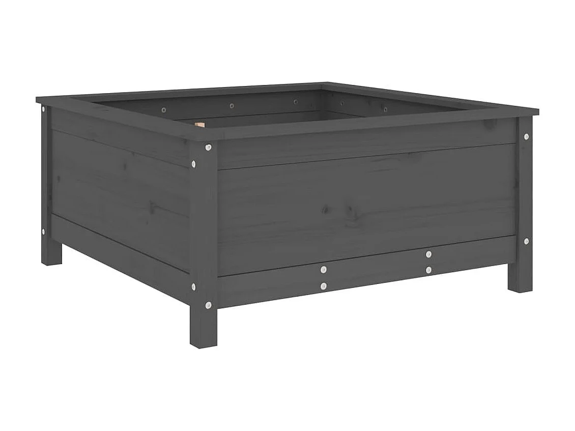 Jardinière gris 82,5x82,5x39 bois massif de pin