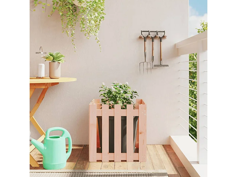 Jardinière avec design de clôture 50x50x50 Douglas massif