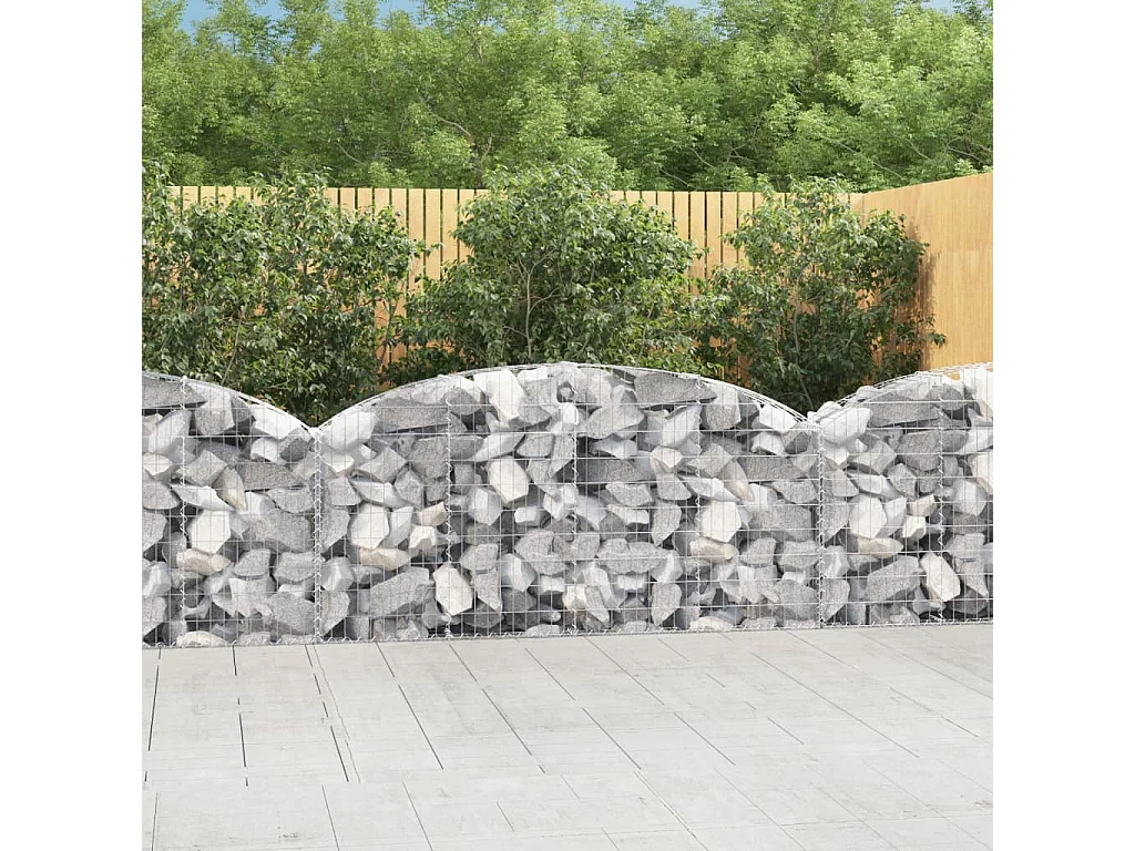 Panier de gabions arqué 200x30x80-100 Fer galvanisé