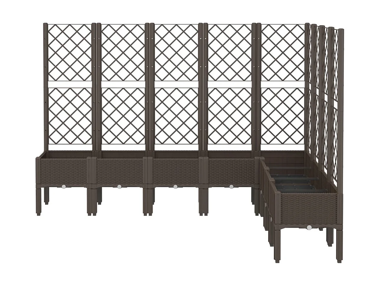 Jardinière avec treillis marron 200x160x142 PP