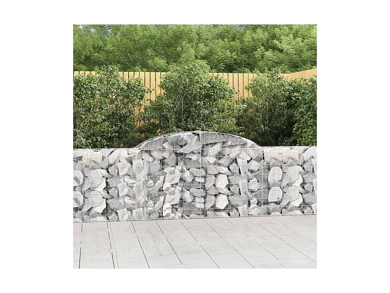 Paniers à gabions arqués 4 pcs 300x30x80-100 fer galvanisé