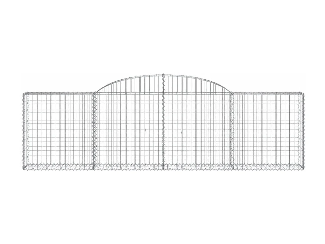 Paniers à gabions arqués 4 pcs 300x30x80-100 fer galvanisé