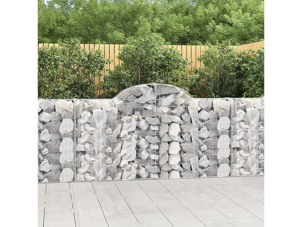 Paniers à gabions arqués 5 pcs 200x30x100-120 Fer galvanisé