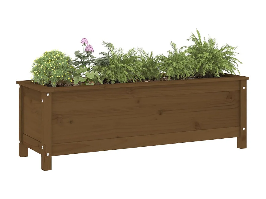 Lit surélevé de jardin brun miel 119,5x40x39 bois pin massif