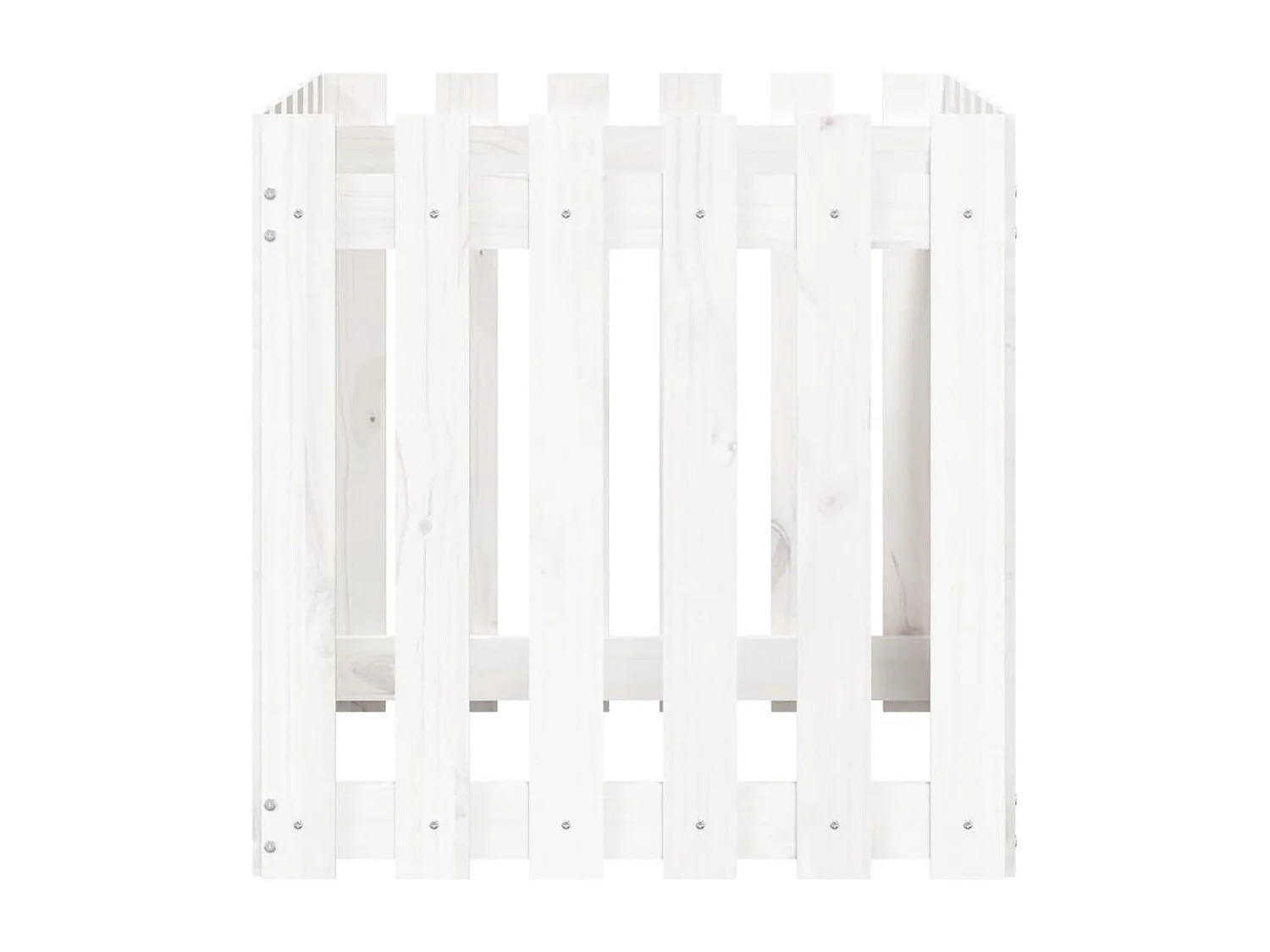 Jardinière avec design de clôture blanc 60x60x60 pin massif