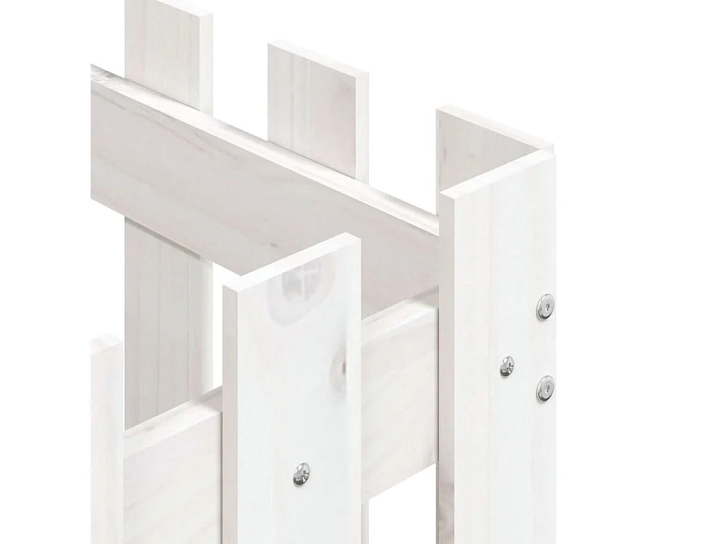Jardinière avec design de clôture blanc 60x60x60 pin massif