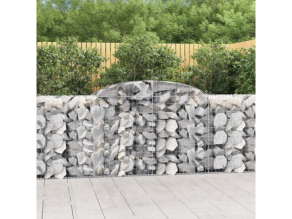 Paniers à gabions arqués 10 pcs 300x50x100-120 fer galvanisé