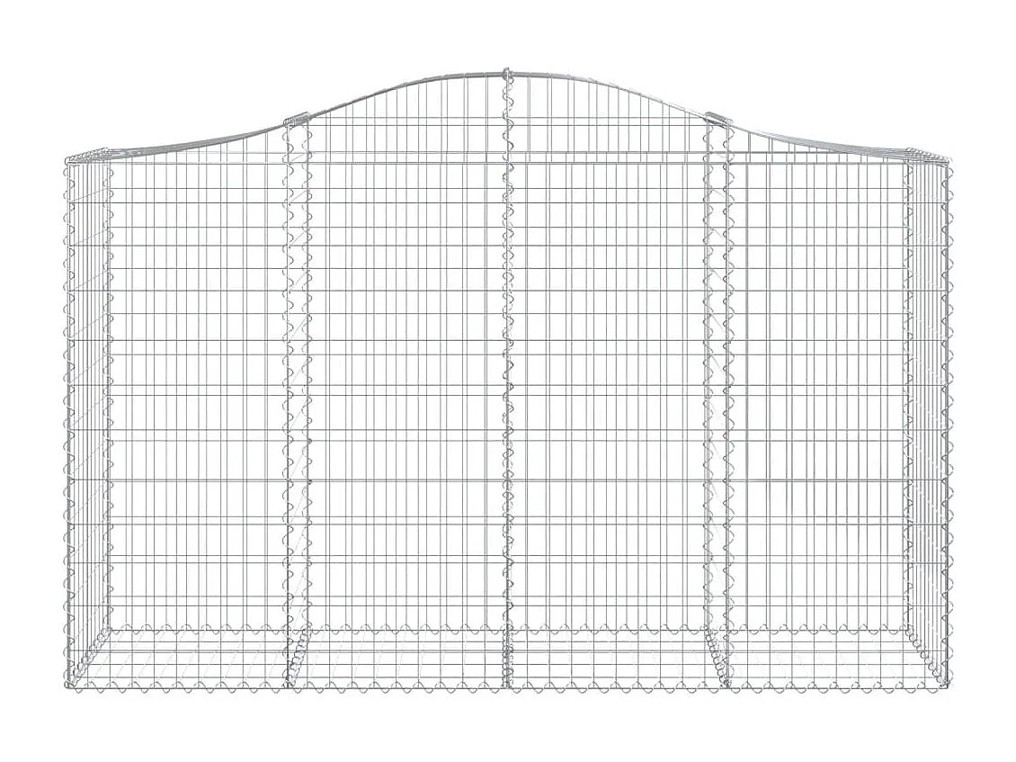 Paniers à gabions arqués 8 pcs 200x50x120-140 Fer galvanisé