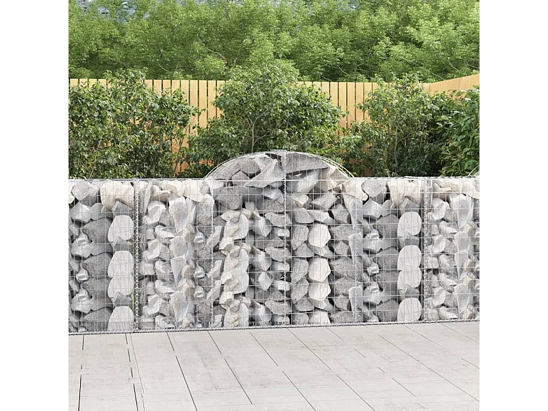 Paniers à gabions arqués 18 pcs 200x50x100-120 fer galvanisé