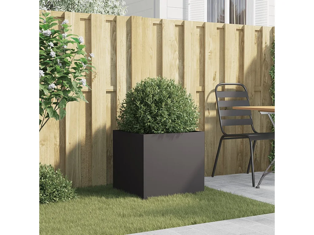 Jardinière noir 49x47x46 acier laminé à froid