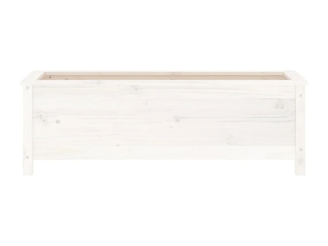 Lit surélevé de jardin blanc 119,5x40x39 bois de pin massif