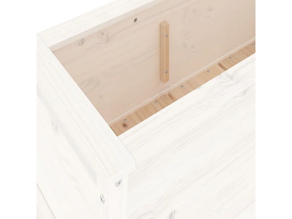 Lit surélevé de jardin blanc 119,5x40x39 bois de pin massif