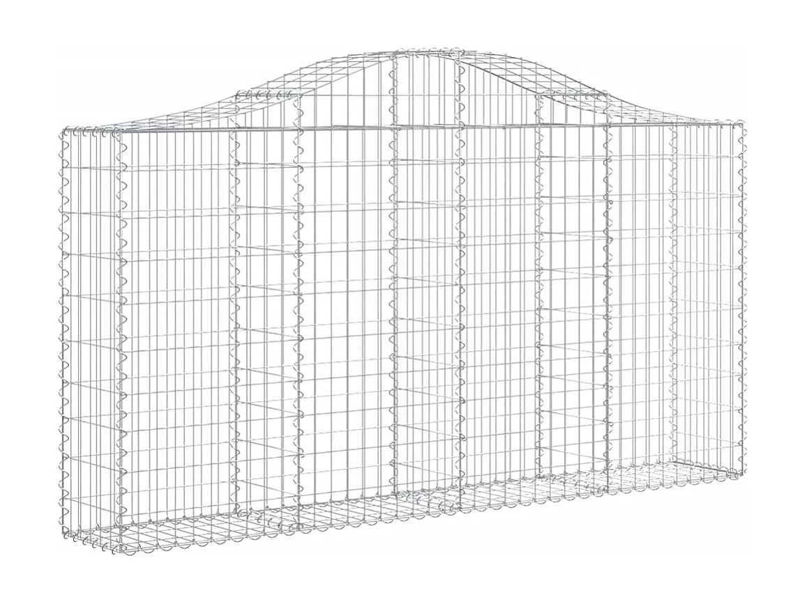 Paniers à gabions arqués 4 pcs 200x30x100-120 Fer galvanisé