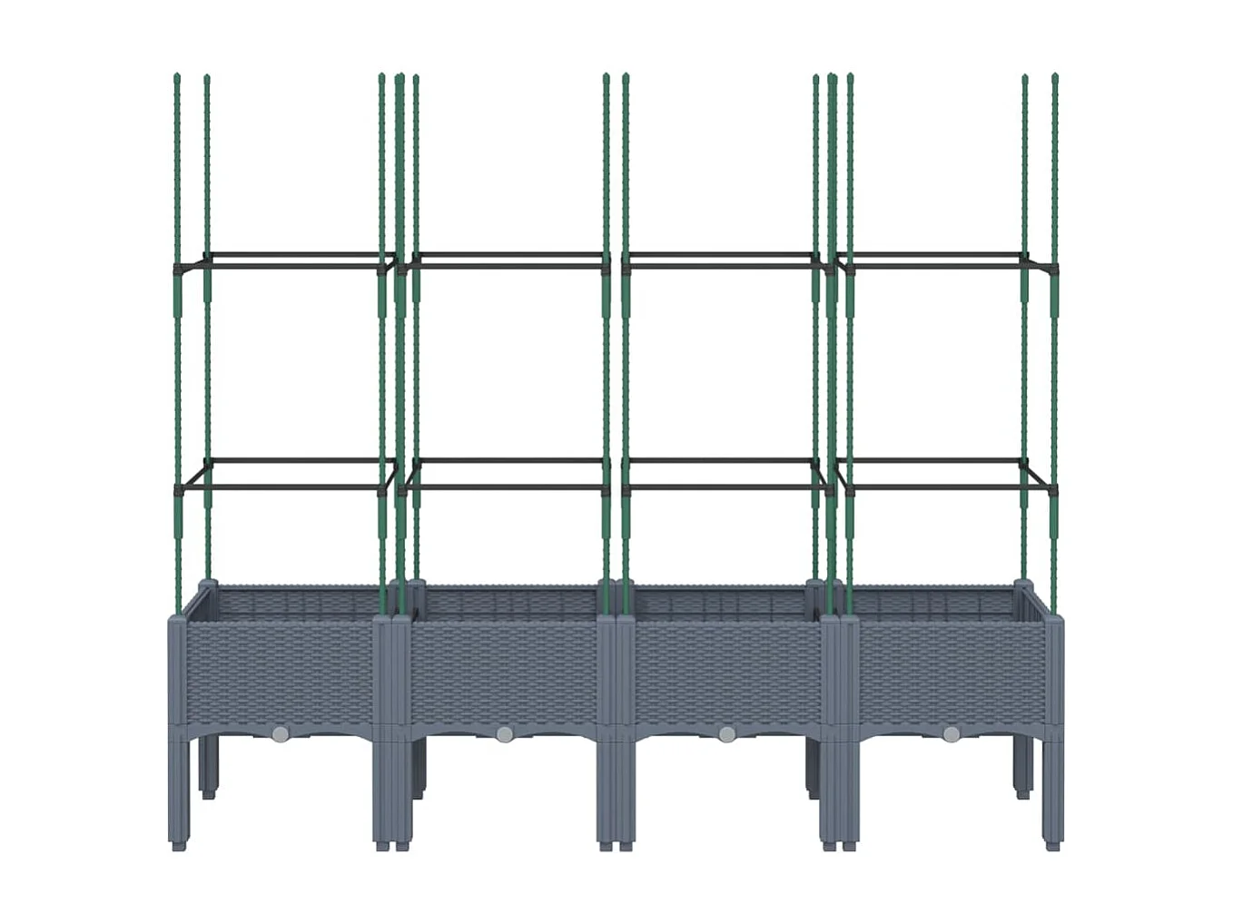 Jardinière avec treillis gris 160x40x142,5 PP