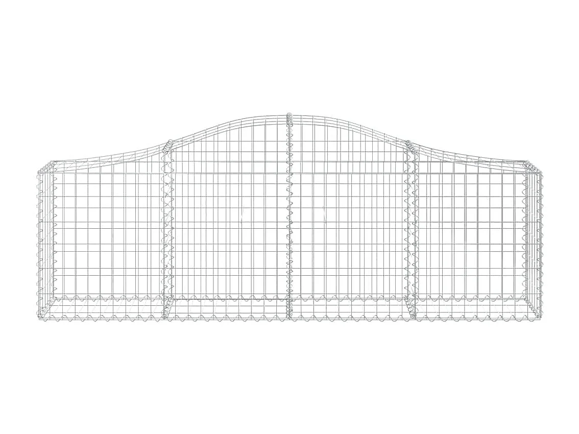 Paniers à gabions arqués 9 pcs 200x30x60-80 Fer galvanisé