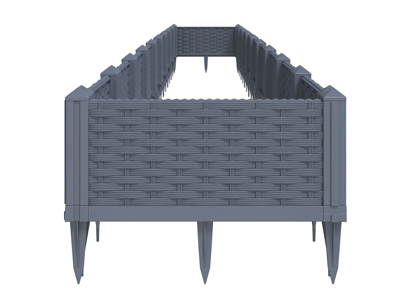 Jardinière avec piquets gris 362,5x42,5x28,5 PP