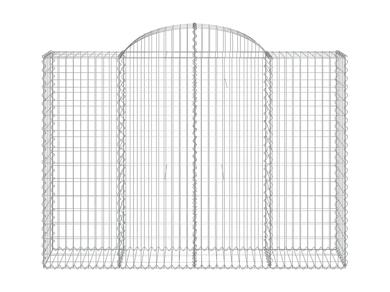 Paniers à gabions arqués 14 pcs 200x50x140-160 Fer galvanisé