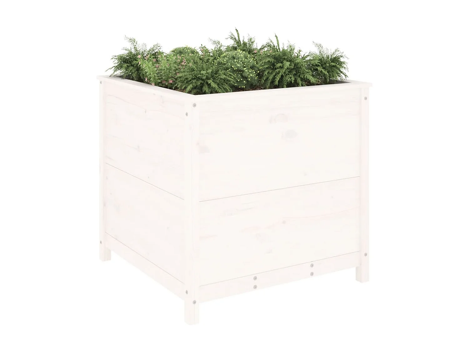 Jardinière blanc 82,5x82,5x78 bois massif de pin