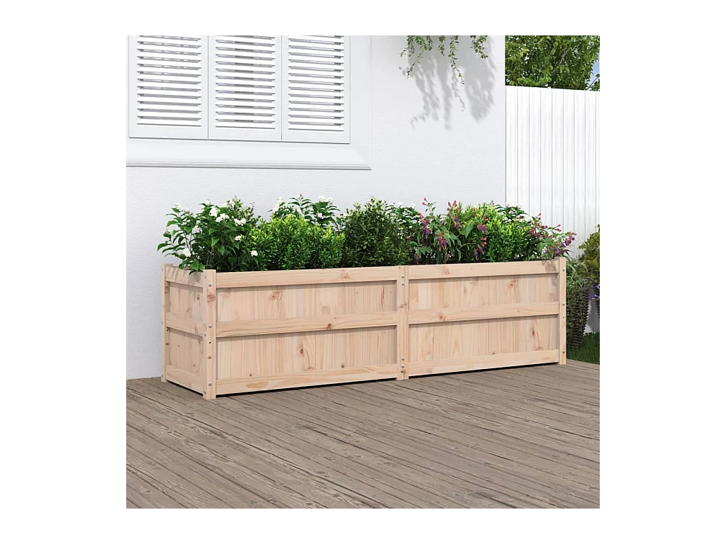 Jardinière 180x50x50 bois de pin massif