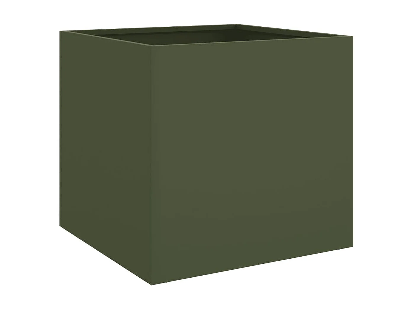 Jardinière vert olive 42x40x39 acier laminé à froid