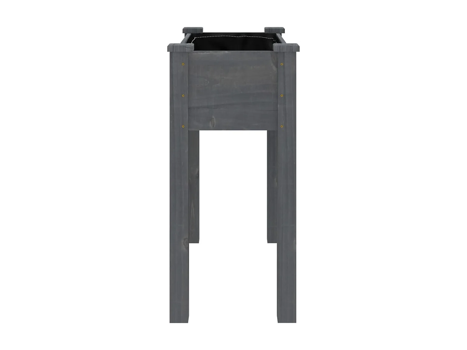 Jardinière avec doublure gris 71x37x76 bois massif de sapin