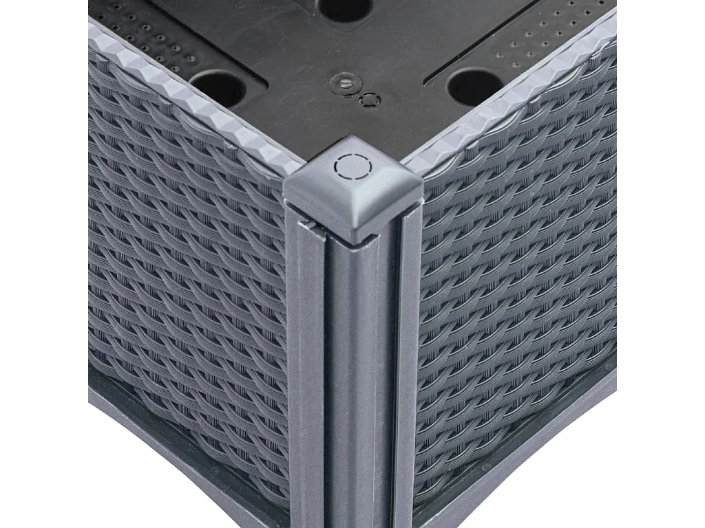 Jardinière avec treillis gris 120x40x142 PP