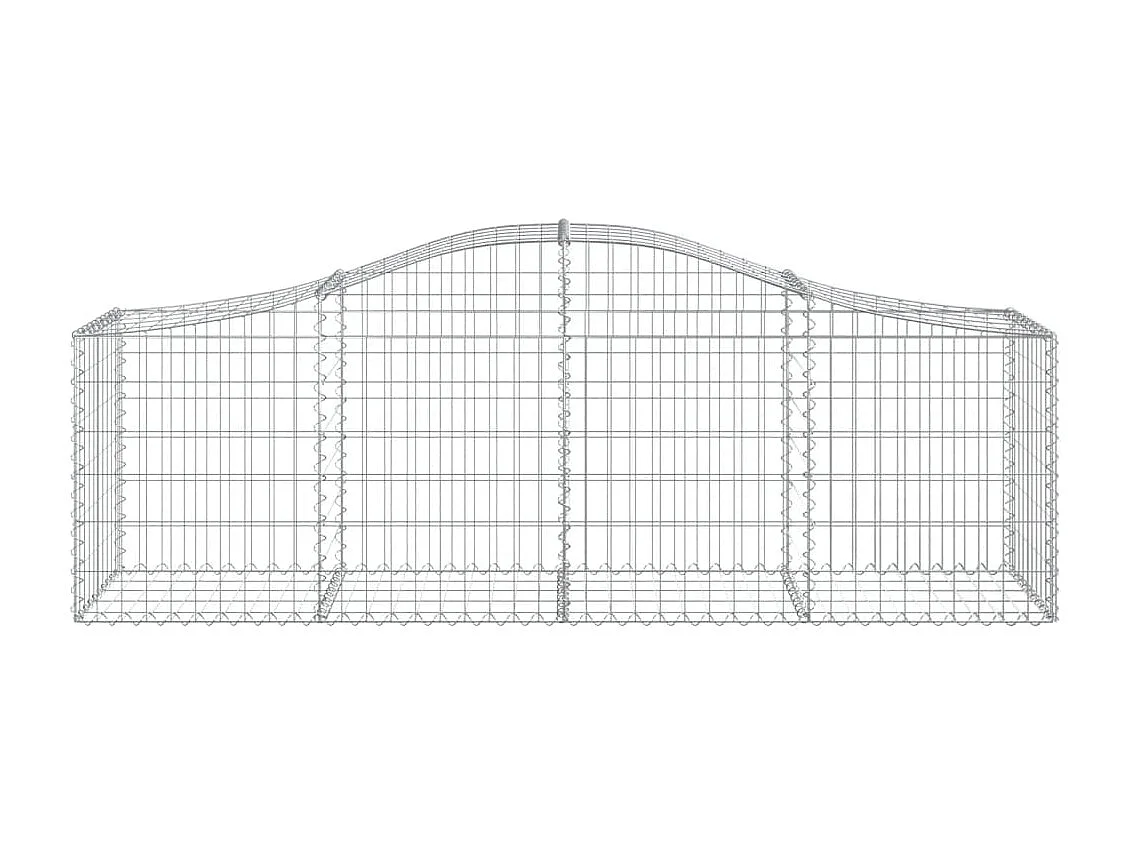 Paniers à gabions arqués 15 pcs 200x50x60-80 fer galvanisé