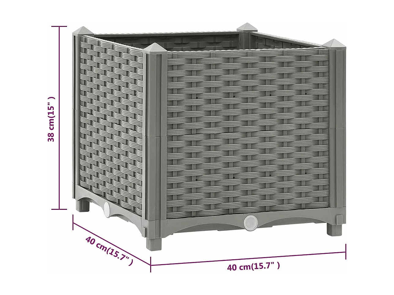 Lit surélevé 40x40x38 Polypropylène