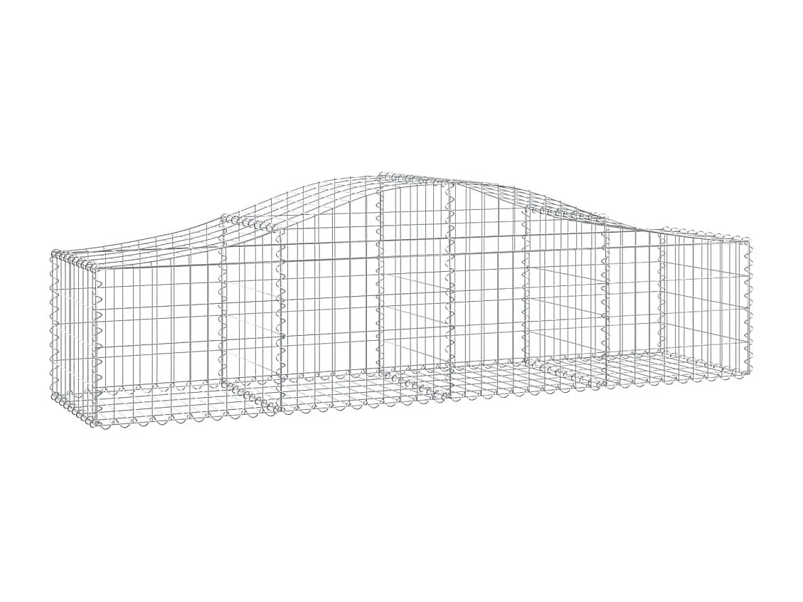 Paniers à gabions arqués 14 pcs 200x50x40-60 fer galvanisé