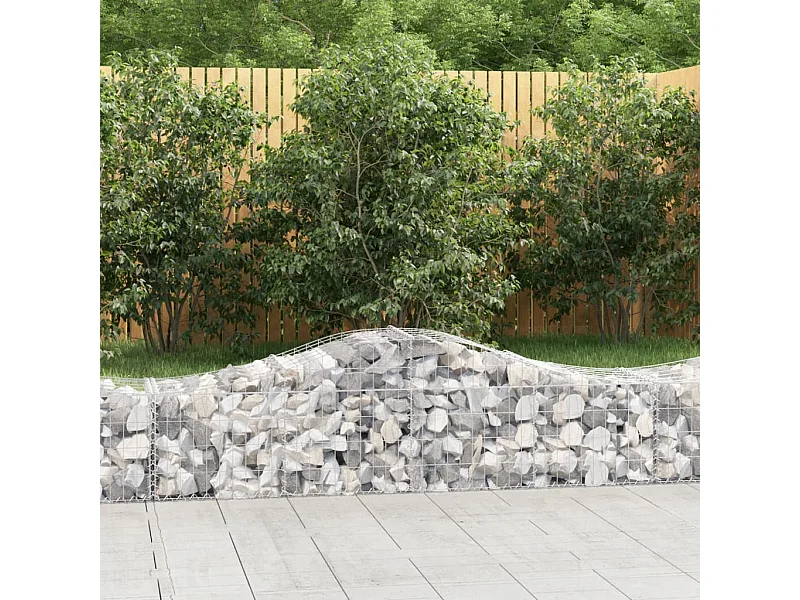 Paniers à gabions arqués 14 pcs 200x50x40-60 fer galvanisé